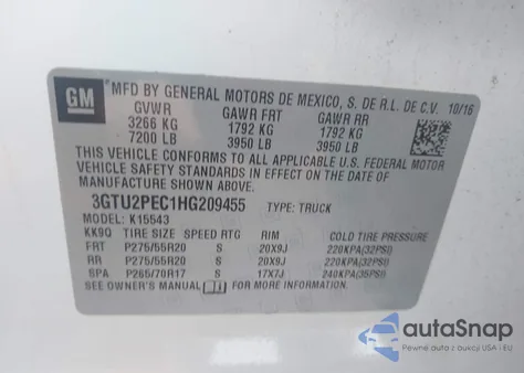2017 GMC Sierra 1500 Denali from USA, damaged, VIN 3GTU2PEC1HG209455